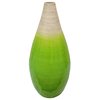 Uniquewise Contemporary Bamboo Floor Flower Vase Tear Drop Design for Dining, Living, Entryway, Large Green QI004271.L